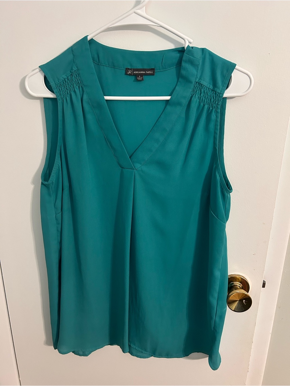 Adrianna Papell Teal V-Neck Sleeveless Camisole